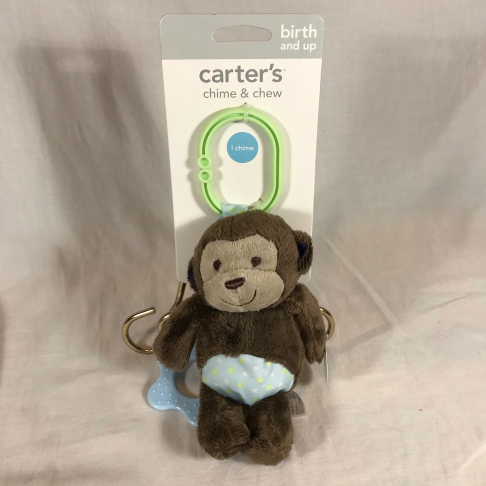 Monkey Baby Gift Set Plush Booties Rattle & Toy - Picture 2 of 8